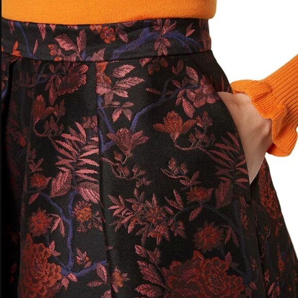 L.K.BENNETT Delysia FLORAL Jacquard MIDI Skirt w/ Pockets A-Line NWOT! Sz US 10 - Picture 5 of 8